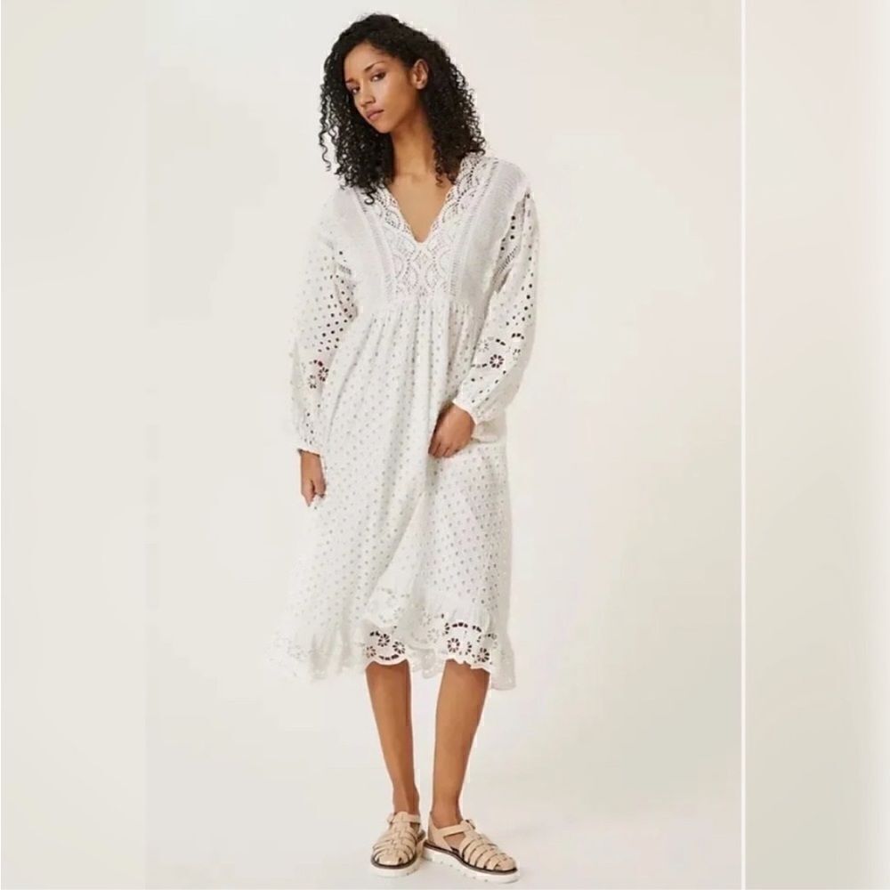 Anthropologie x Forever That Girl Eyelet Mix Maxi Dress Size S